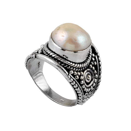 Silver and Pearl Ring