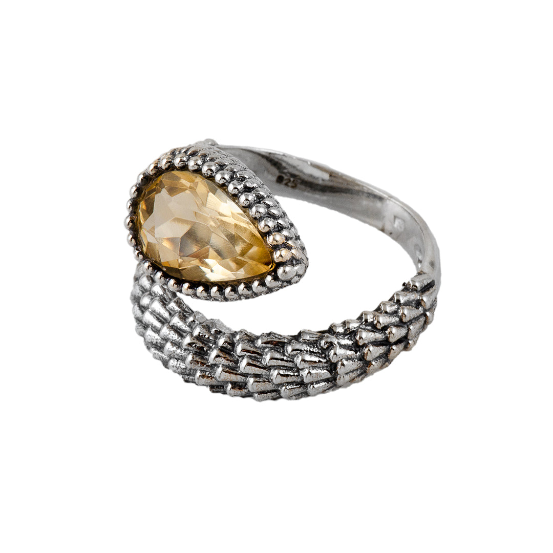 Silver and Citrine Ring