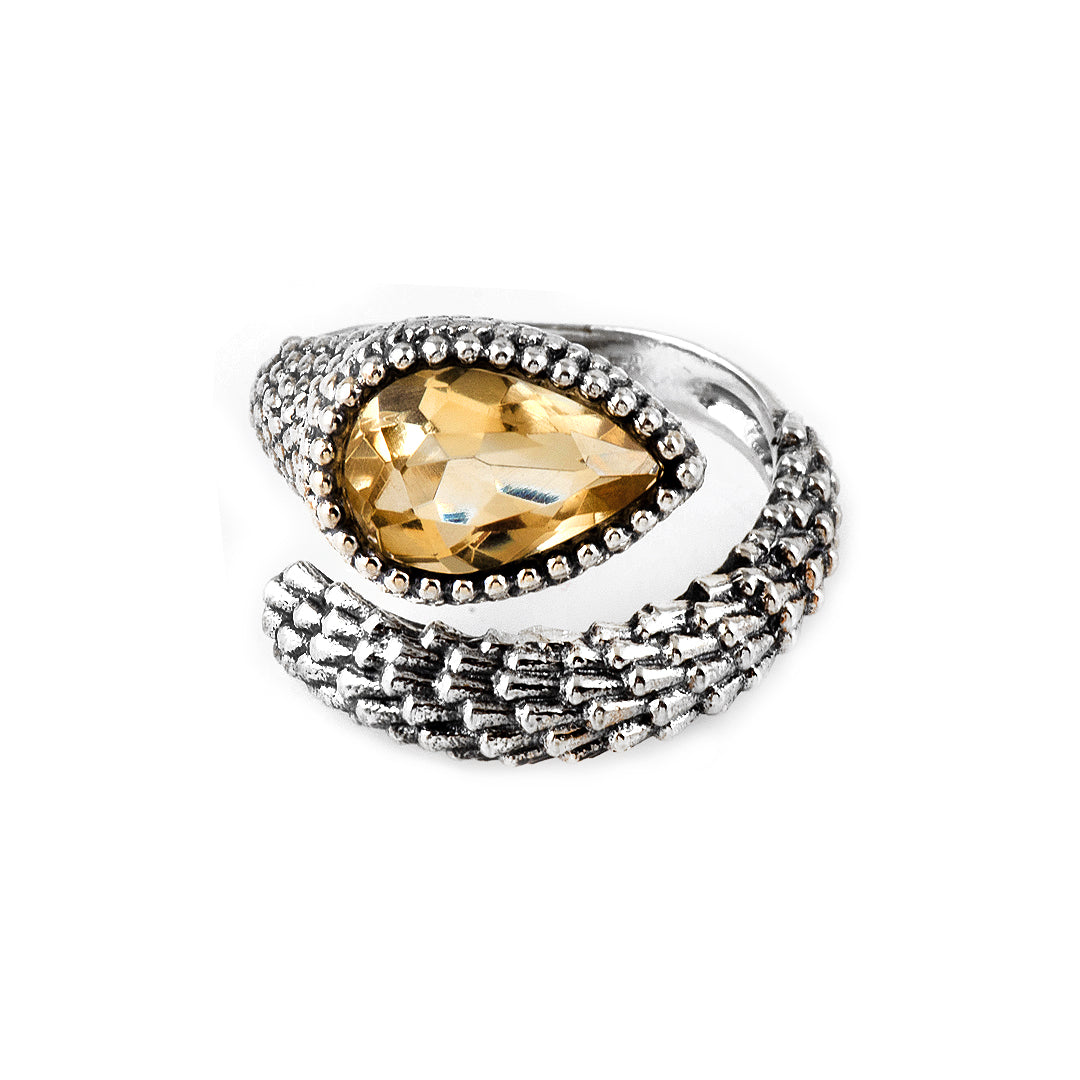 Silver and Citrine Ring