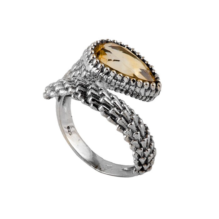 Silver and Citrine Ring