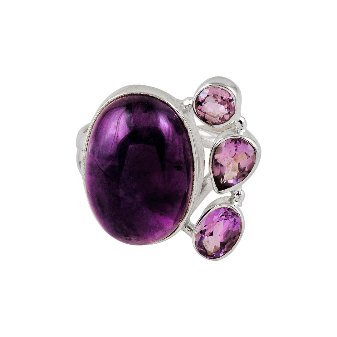 Classic Radiance: 925 Sterling Silver Amethyst Ring