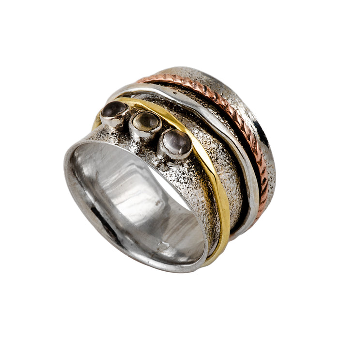 Silver and Labradorite Ring
