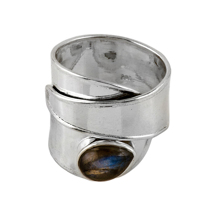 Silver and Labradorite Ring