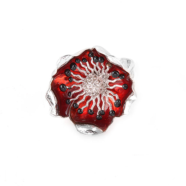 Roberto Bravo Red Flower Ring