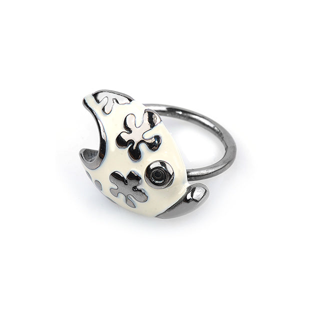 White Silver Fish Ring