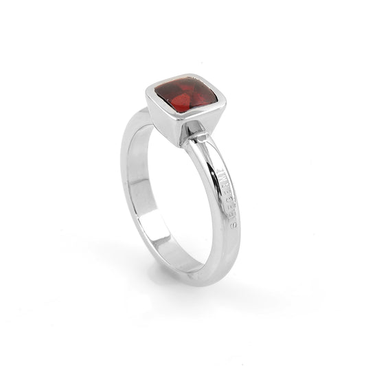 Silver and Garnet S. Begermi Ring