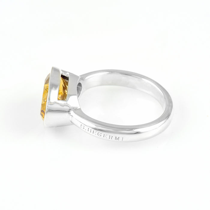 Silver and Citrine S. Begermi Ring.