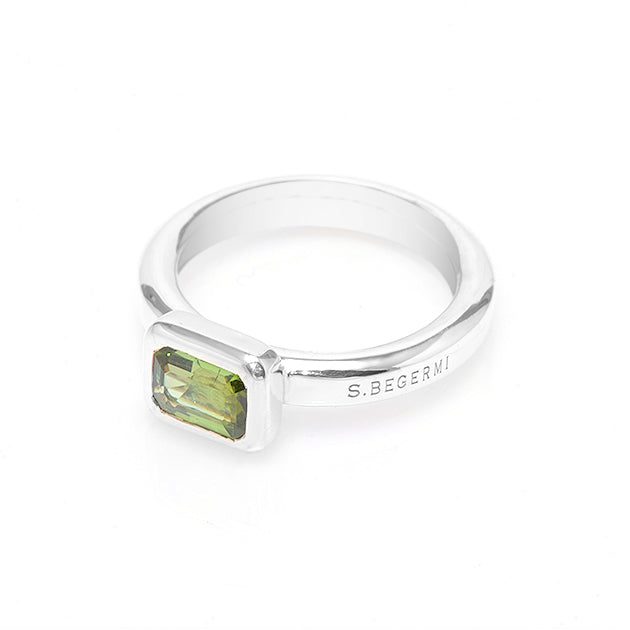 Silver and Tourmaline S.Begermi Ring