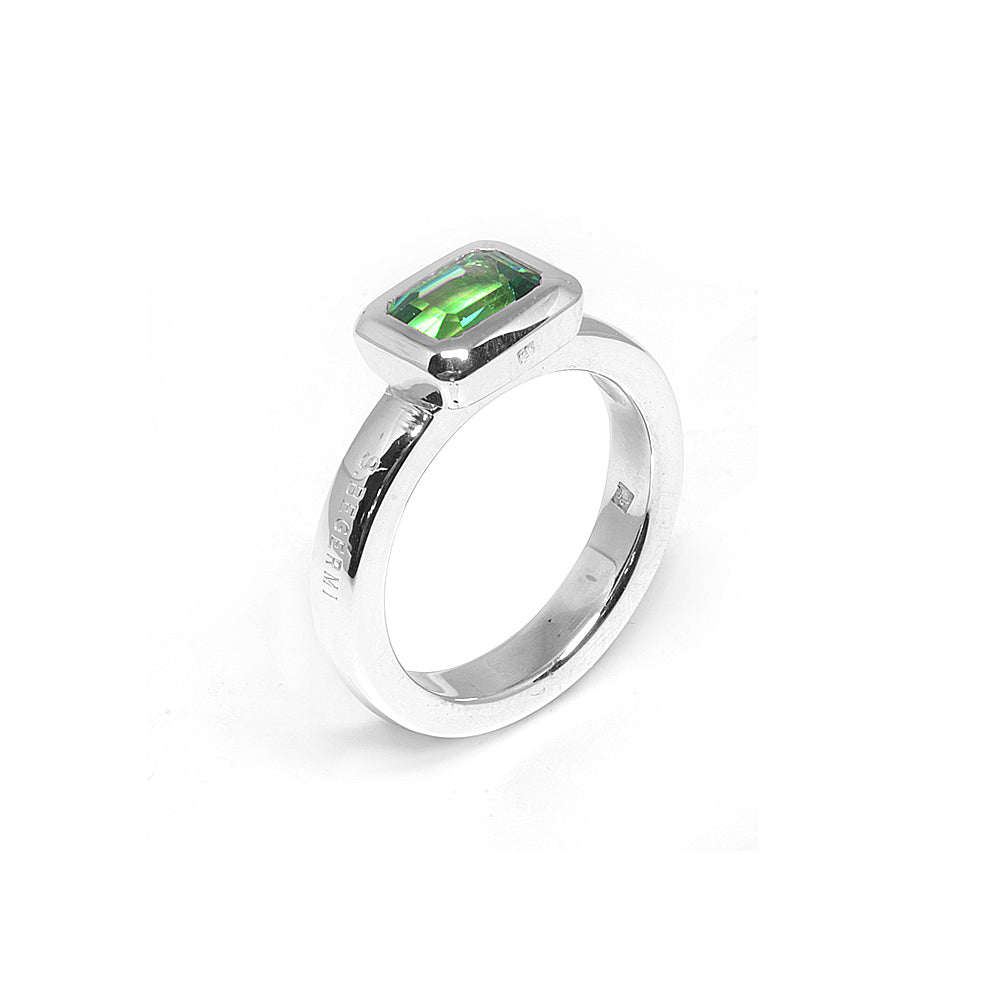 Silver and Tourmaline S.Begermi Ring