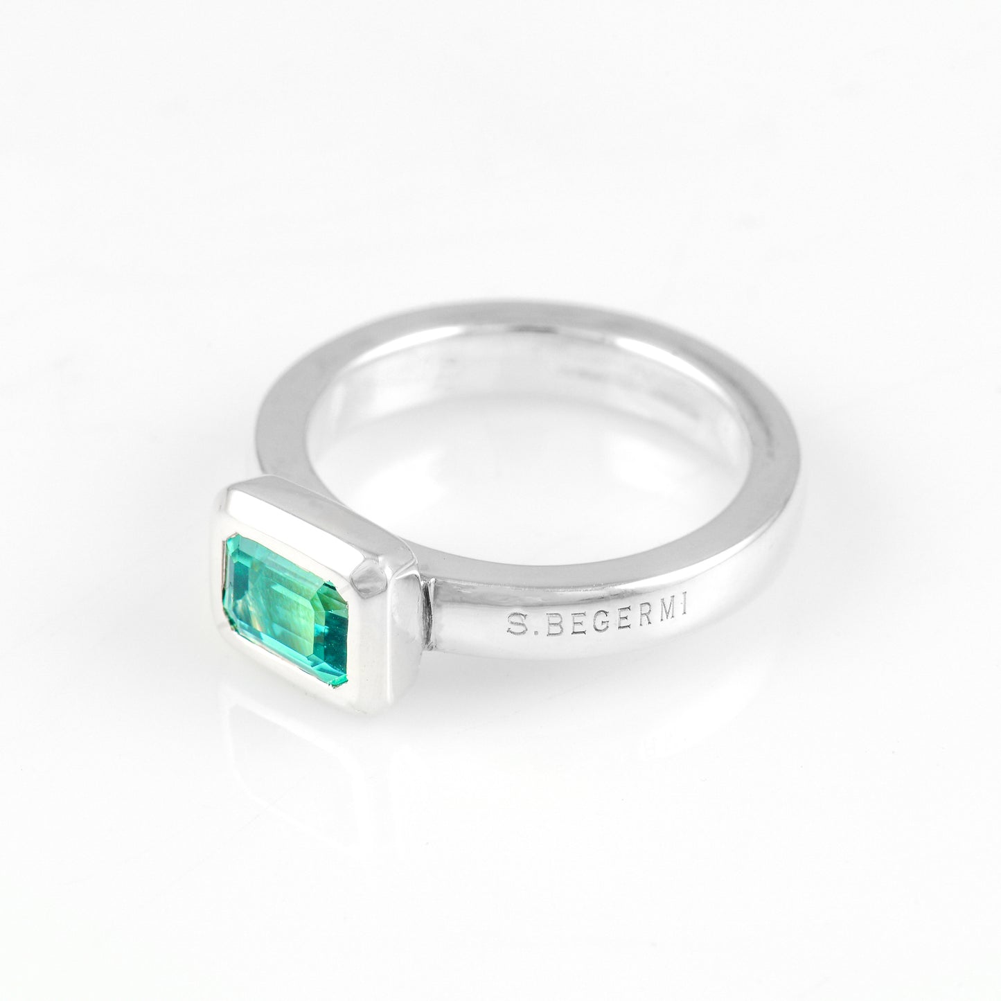 Silver and Tourmaline S.Begermi Ring