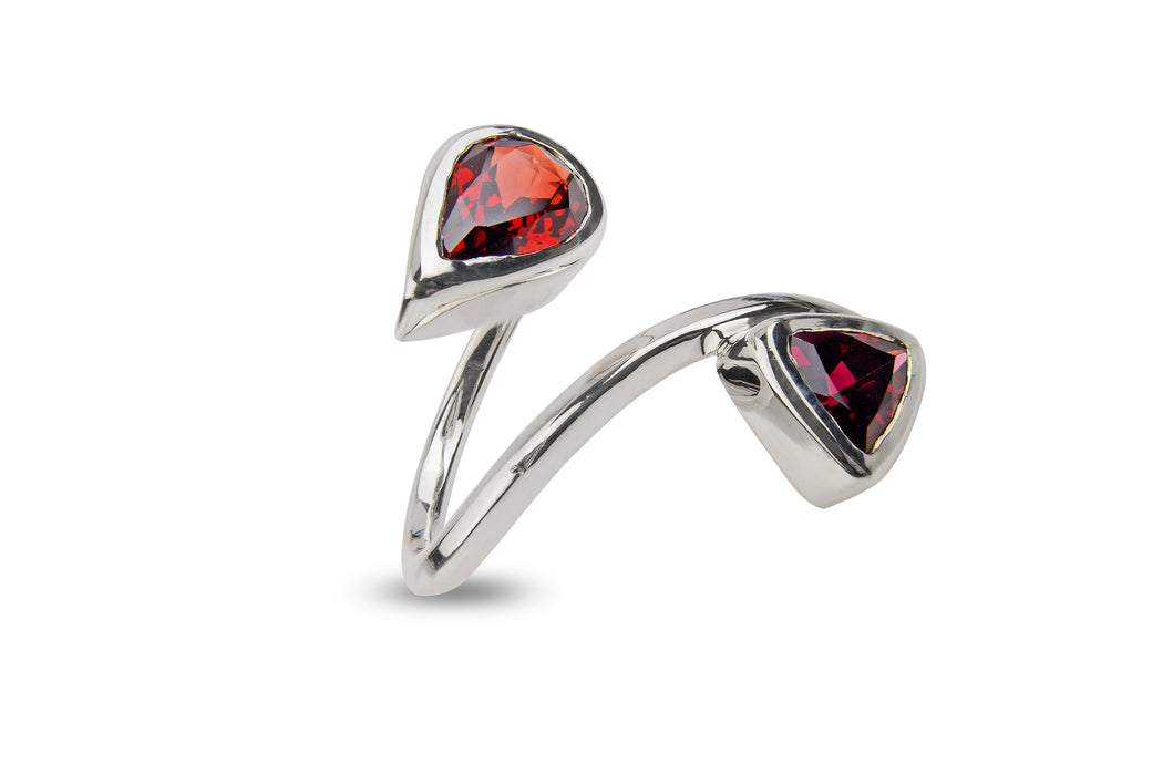 Silver and Garnet Ring by S.Begermi