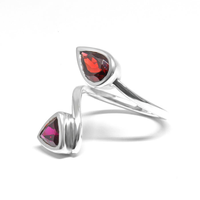 Silver and Garnet Ring by S.Begermi