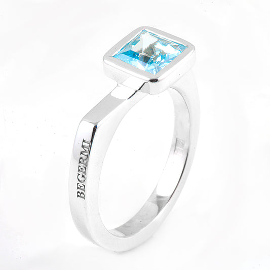 Silver and Aquamarine S.Begermi Ring