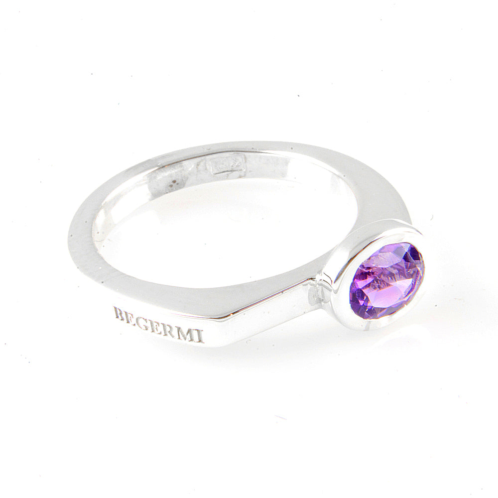 Silver and Amethyst S.Begermi Ring