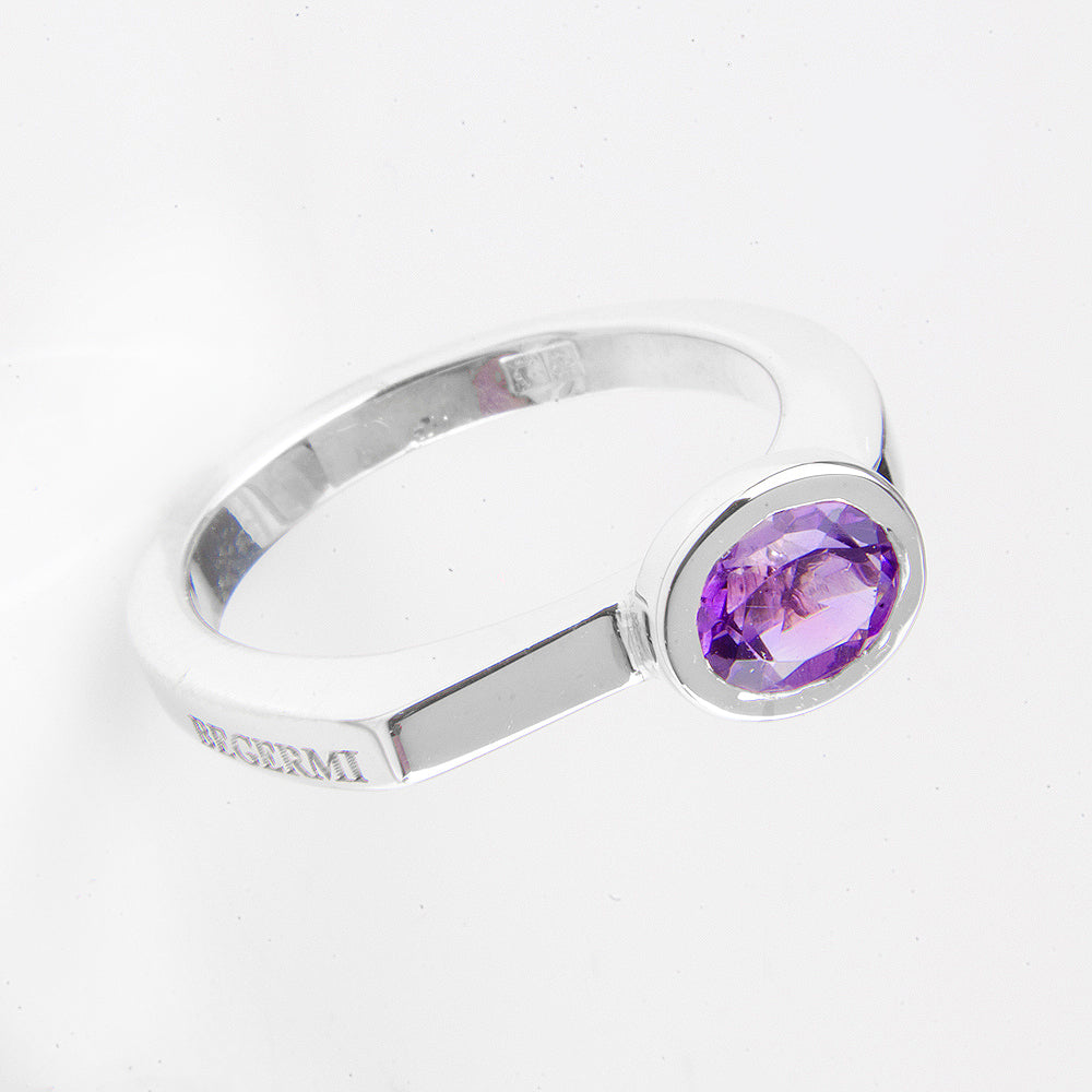 Silver and Amethyst S.Begermi Ring