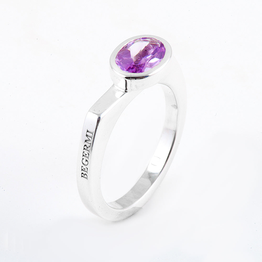 Silver and Amethyst S.Begermi Ring