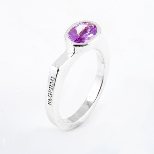 Silver and Amethyst S.Begermi Ring