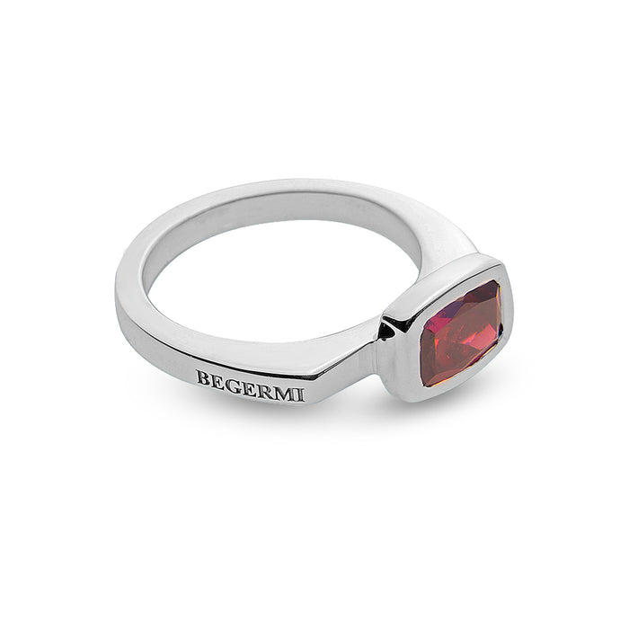 Silver and Rhodolite S.Begermi Ring
