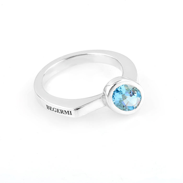 Silver and Aquamarine S.Begermi Ring