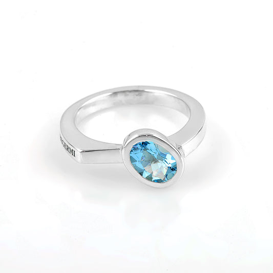 Silver and Aquamarine S.Begermi Ring