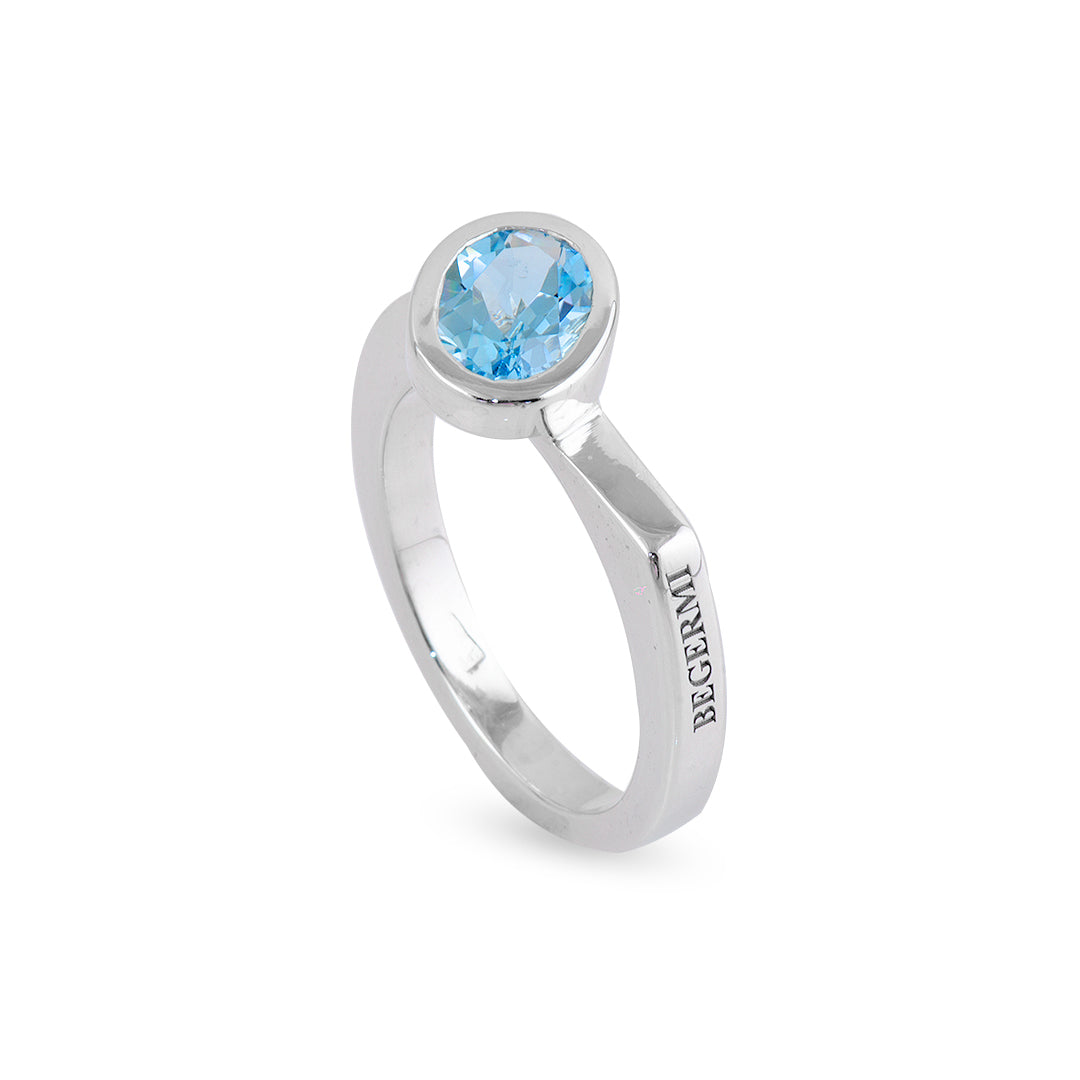 Silver and Aquamarine S.Begermi Ring