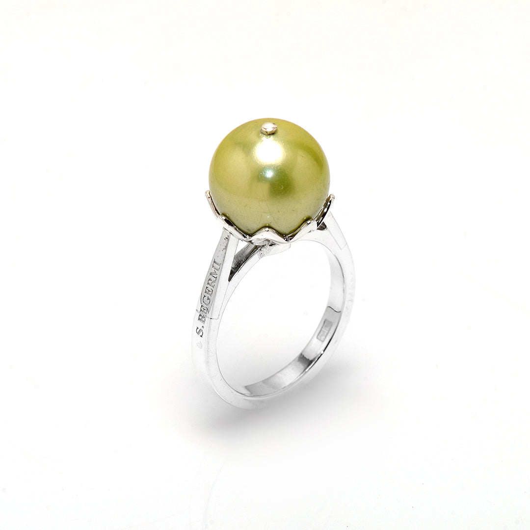 Silver and Freshwater Pearl S.Begermi Ring