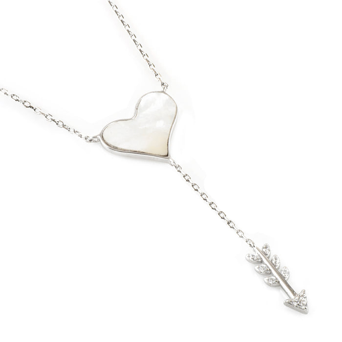 Heart and Arrow Silver Necklace