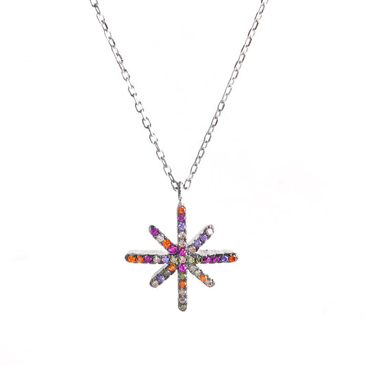 Colorful Star Silver Necklace