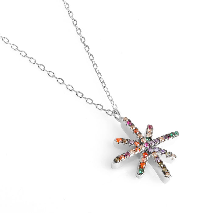 Colorful Star Silver Necklace