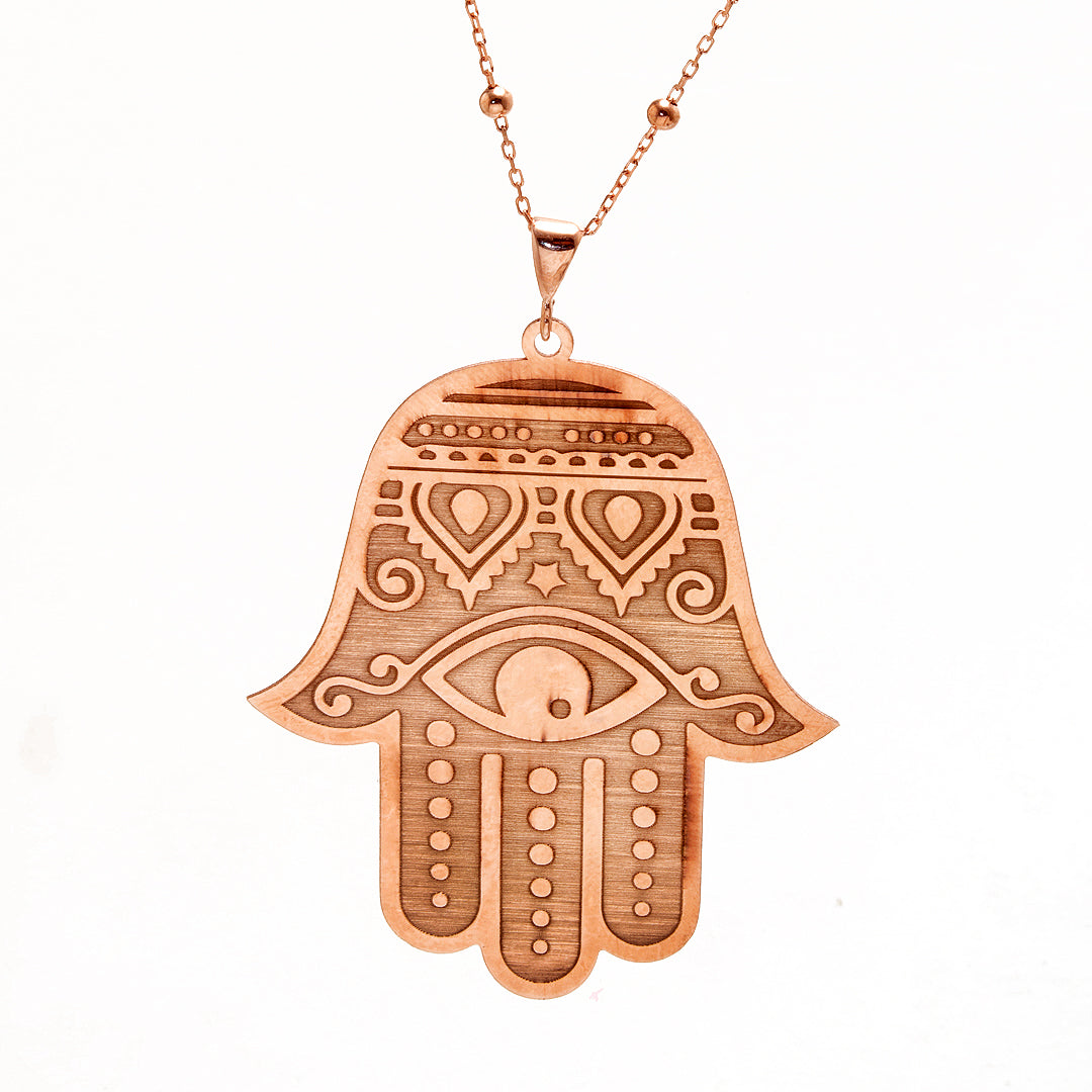 Rose Gold Plated Hamsa Hand Necklace