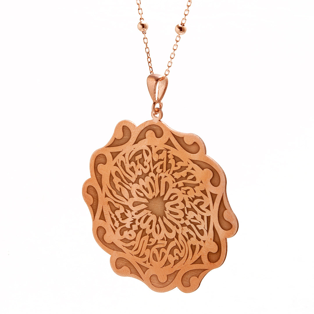 Rose Gold Plated Arabic Silver Necklace