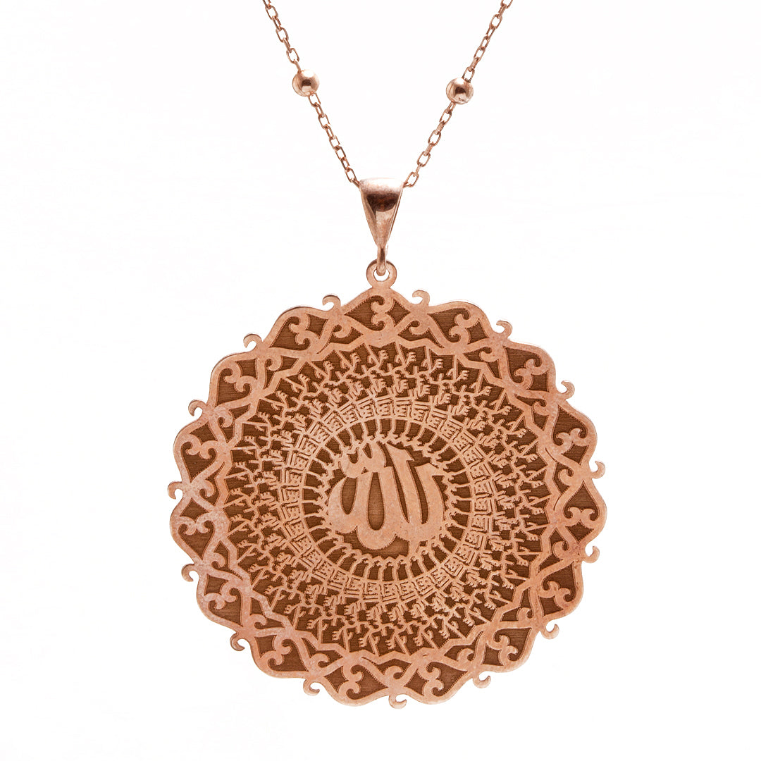 Rose Gold Plated Arabic Silver Necklace