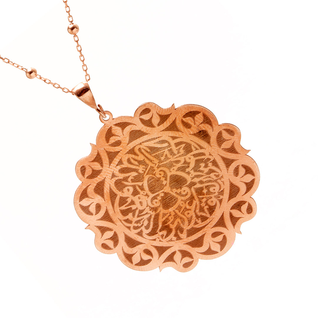 Rose Gold Plated Arabic Silver Necklace