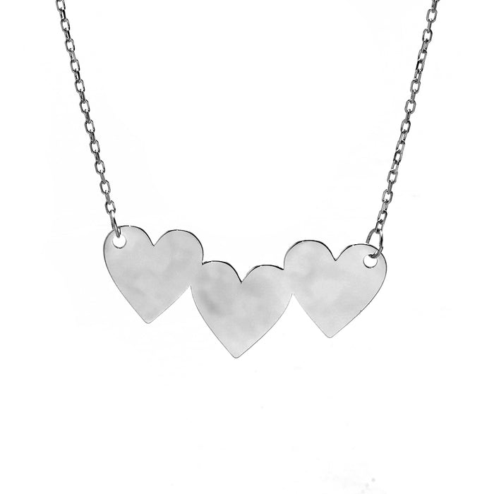 Three Hearts Silver Necklace