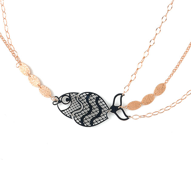 Italian Silver Fish Design Necklace