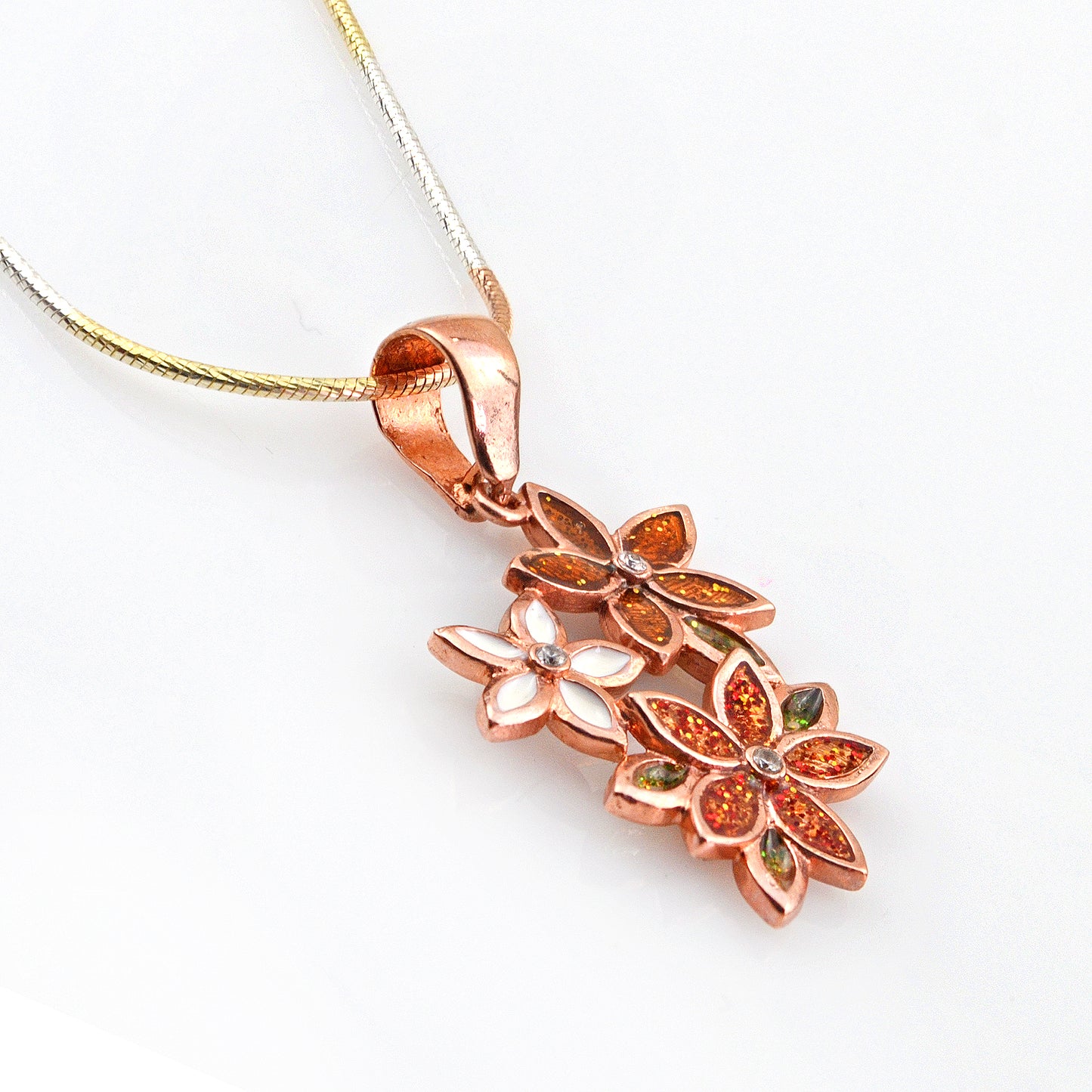 Rose Gold Floral Necklace