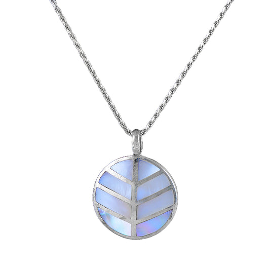 Silver Necklace with Colored Pendant