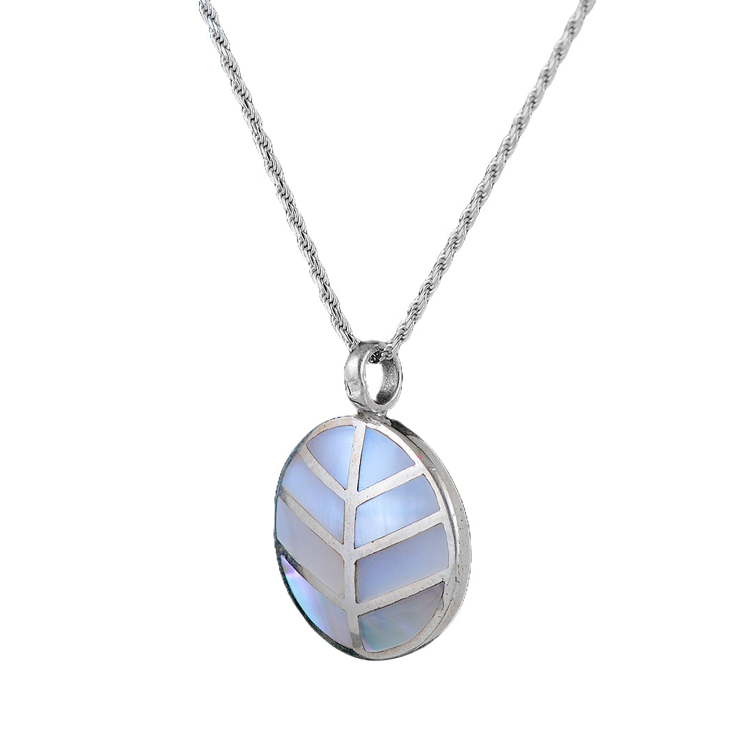 Silver Necklace with Colored Pendant