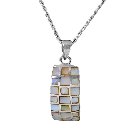 Mosaic Silver Pendant