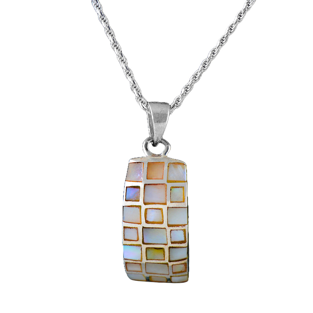 Mosaic Silver Pendant