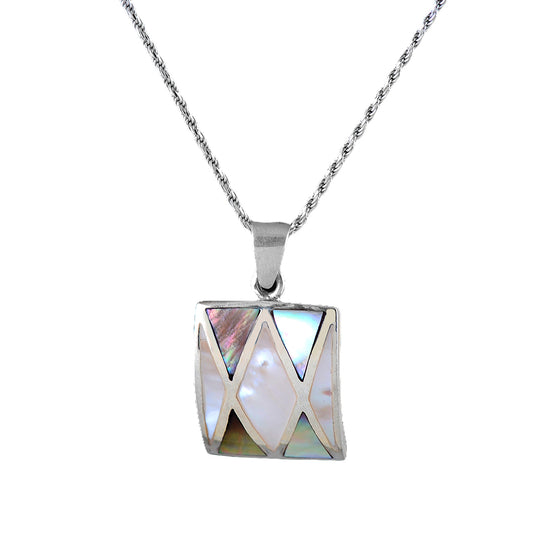 Square Colored Mother of Pearl Pendant