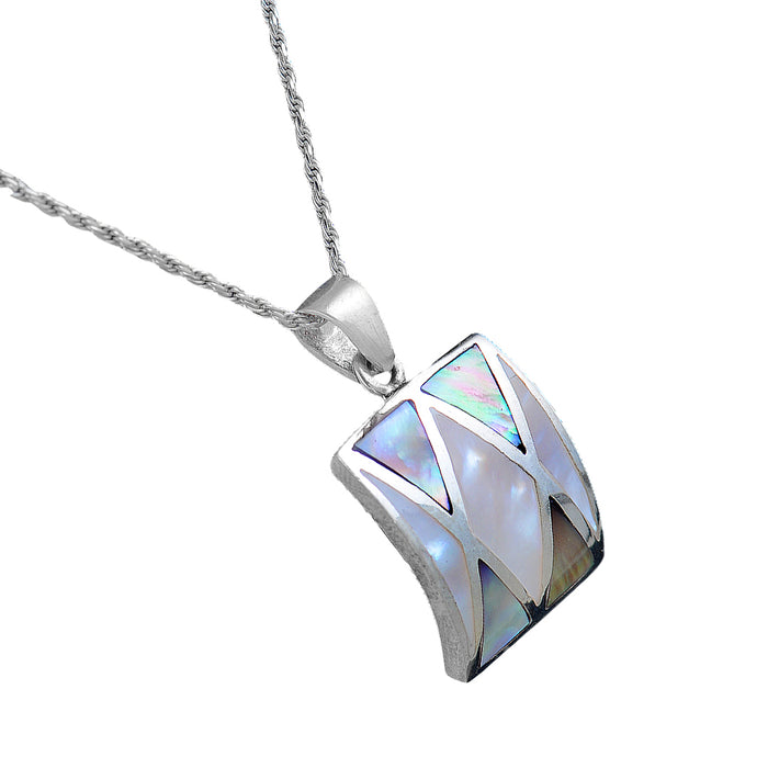 Square Colored Mother of Pearl Pendant