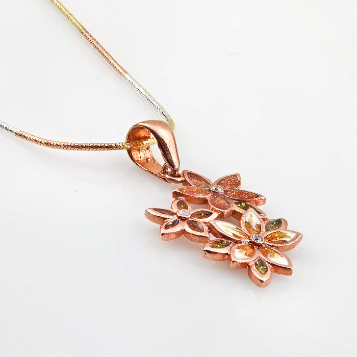 Rose Gold Floral Necklace