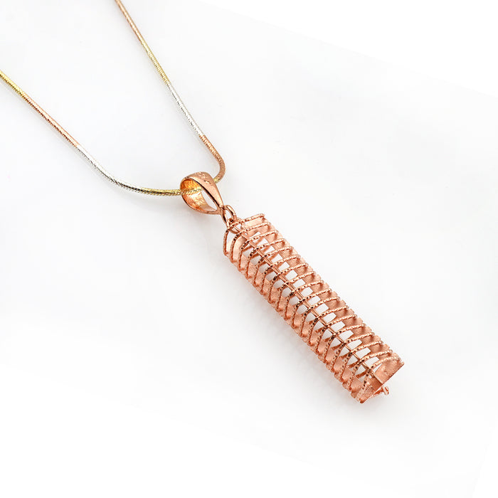 Rose Gold Cuboid Necklace