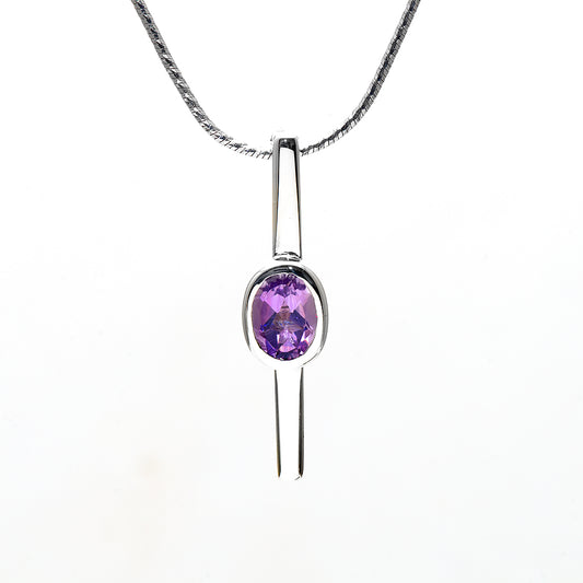 Silver and Amethyst S. Begermi Pendant