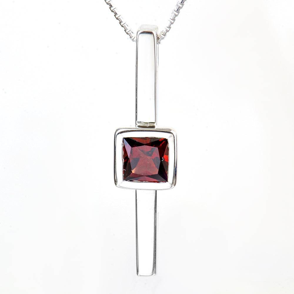 Silver and Garnet S. Begermi Pendant