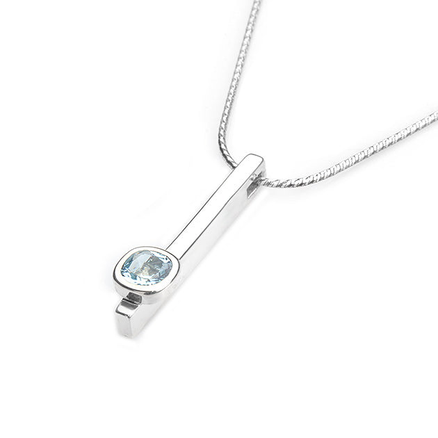 Silver and Aquamarine S. Begermi Pendant