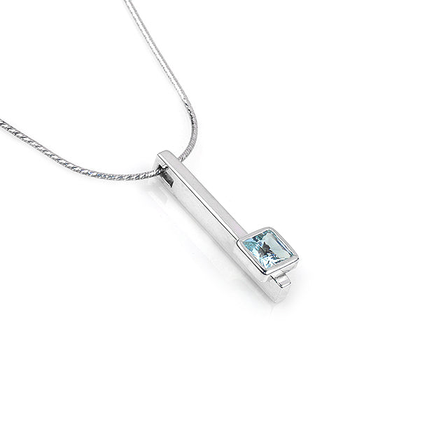 Silver and Aquamarine S. Begermi Pendant.