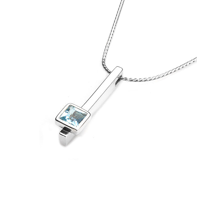 Silver and Aquamarine S. Begermi Pendant.