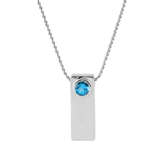 Radiant Grace: Blue Topaz S. Begermi Pendant